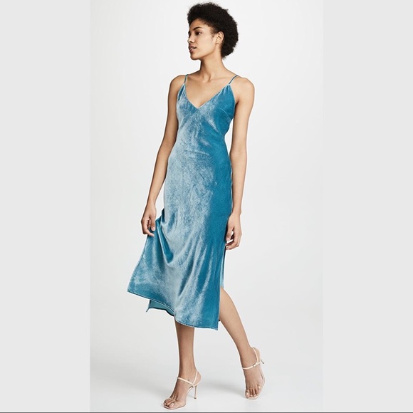 velvet mid length dress